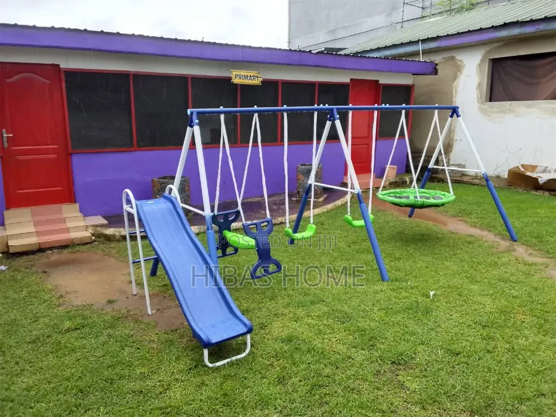 7 Station Kids Outdoor Swing With Slide
