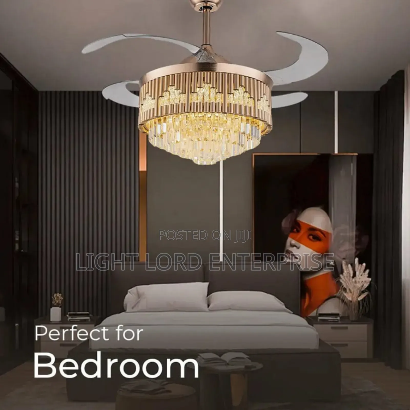 Bedroom Chandelier Fan Light With Remote Control