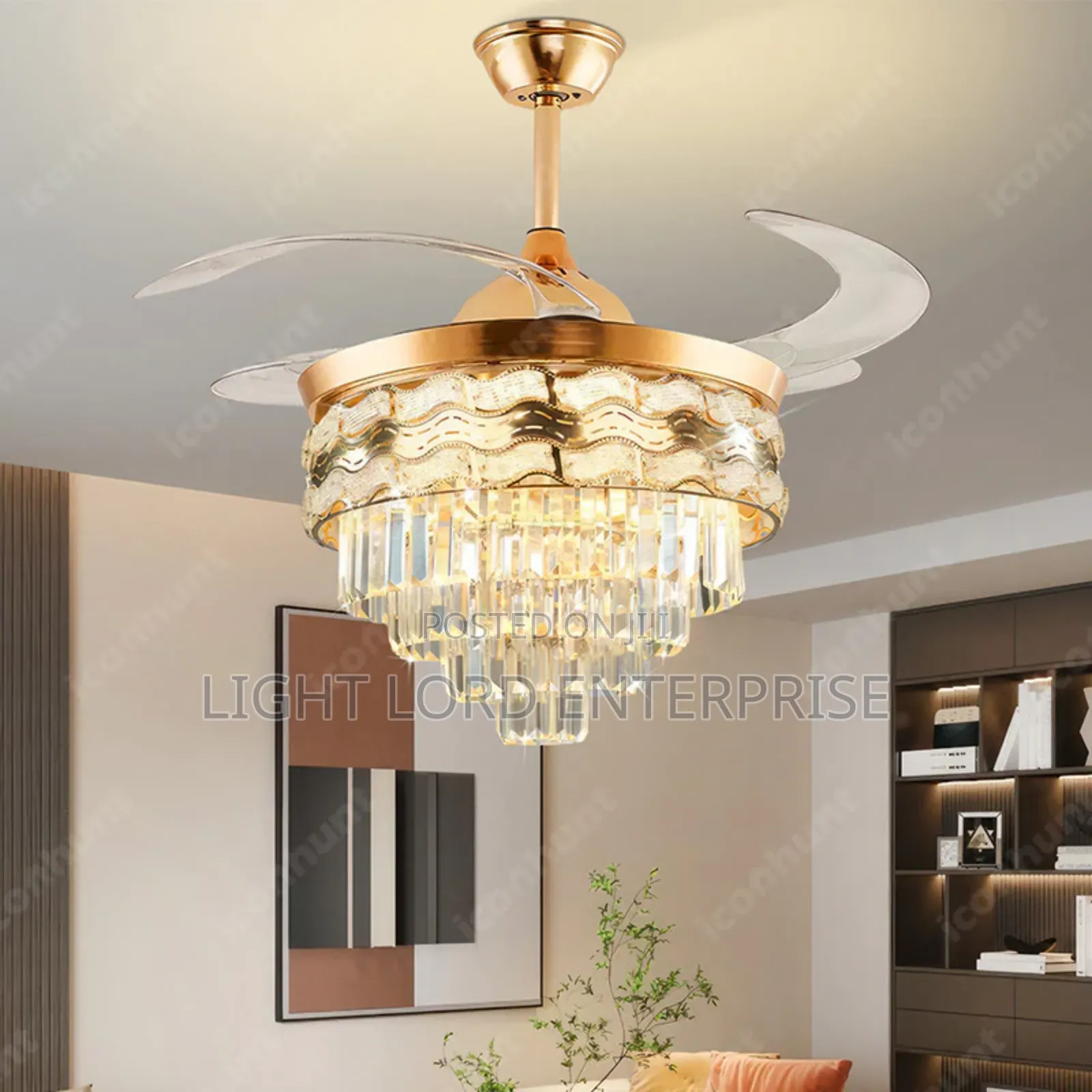 Bedroom Chandelier Fan Light With Remote Control