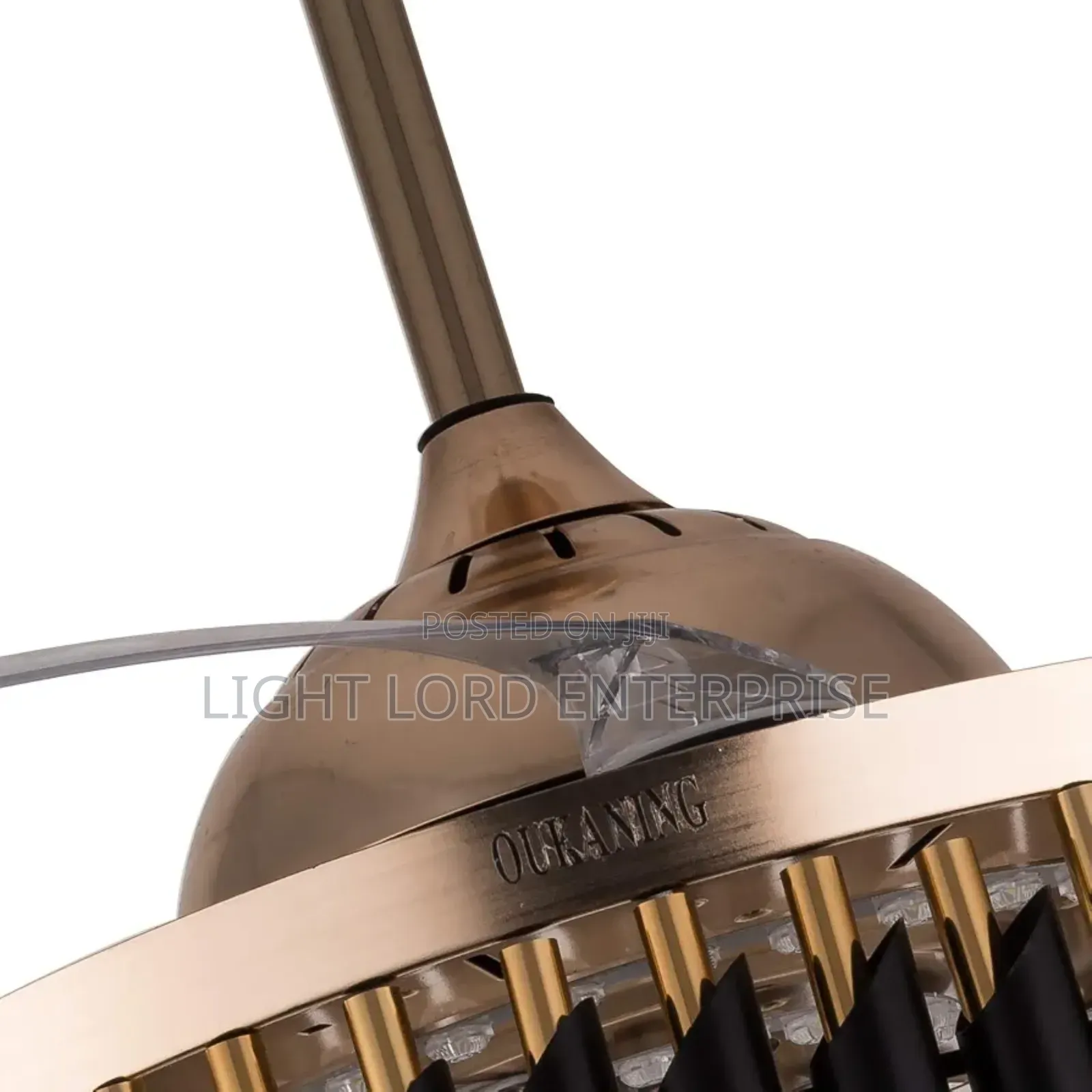 Transparent Blade Black and Gold Chandelier