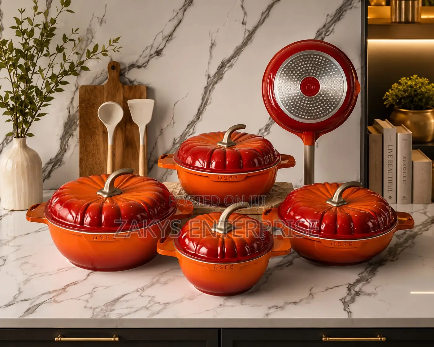 High Quality Pumpkin Ceramic Cookware 11pcs