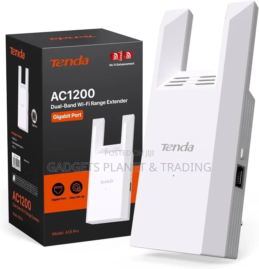 Tenda A18 Pro 1200mbps Wireless Dual Band Range Extender -Ac1200