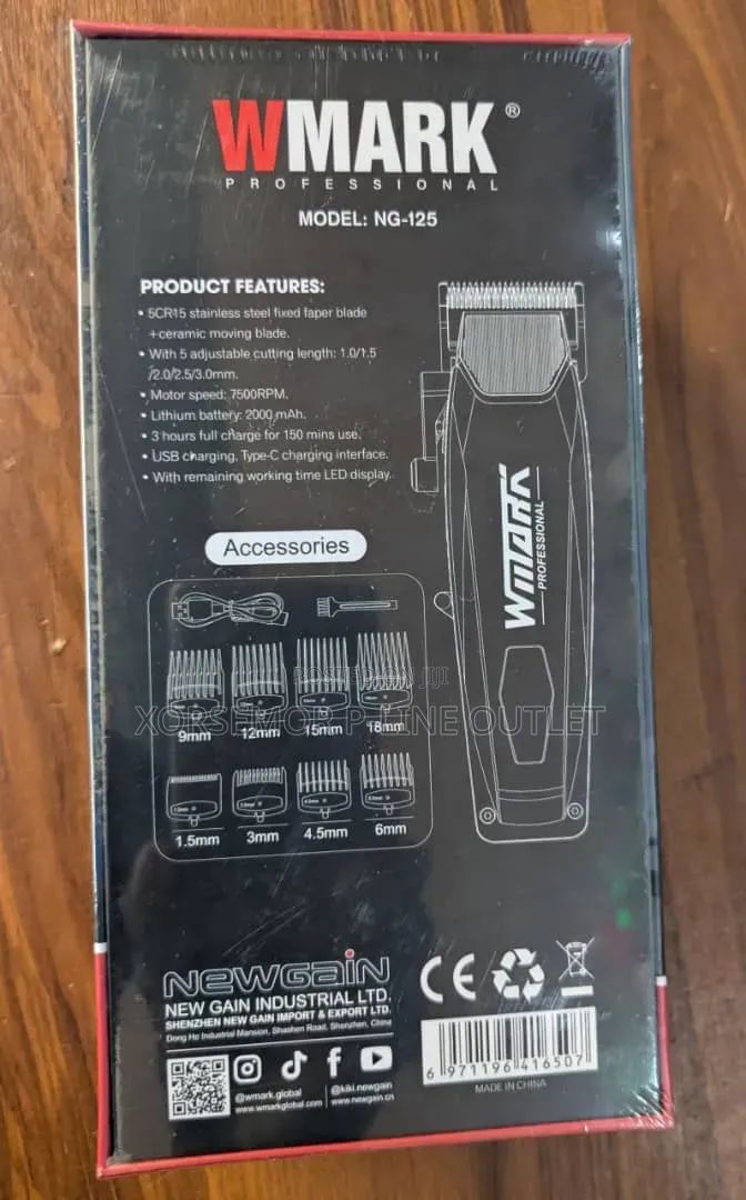 Wmark Ng-125 Salon Series Hair Clipper 5cr15 Stainless Steel Fixed