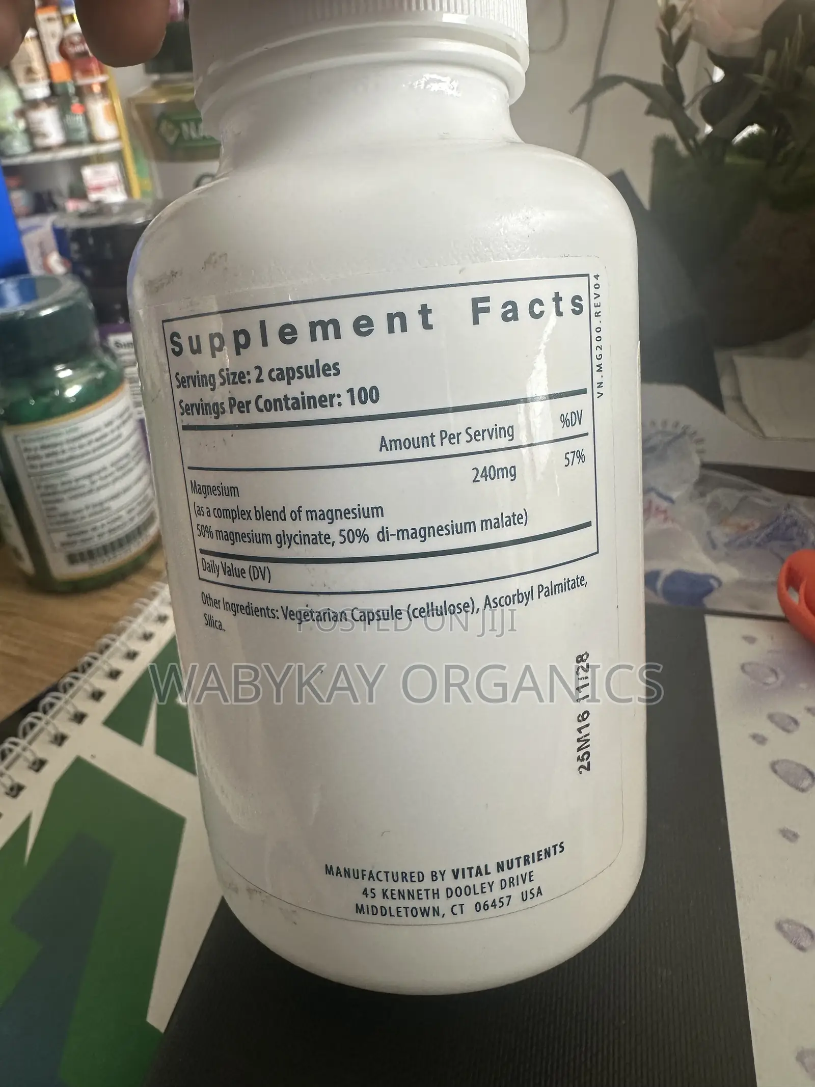 Vital Nutrients Magnesium Glycinate +Malate 200caps