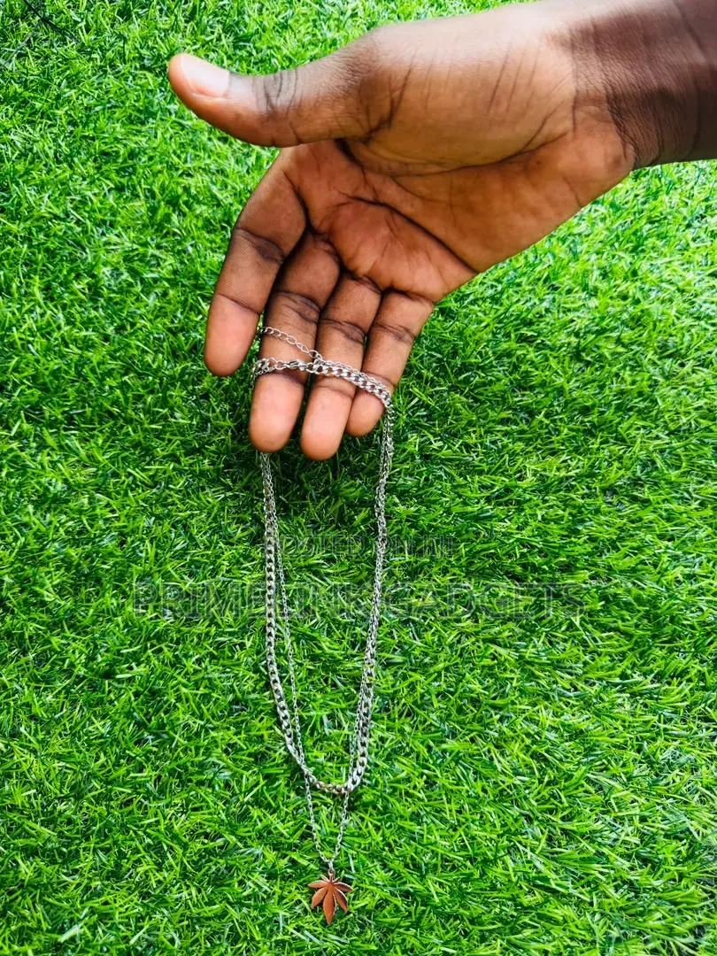 Maple Leaf Double-Layered Classic 304 Stainless Steel Necklace