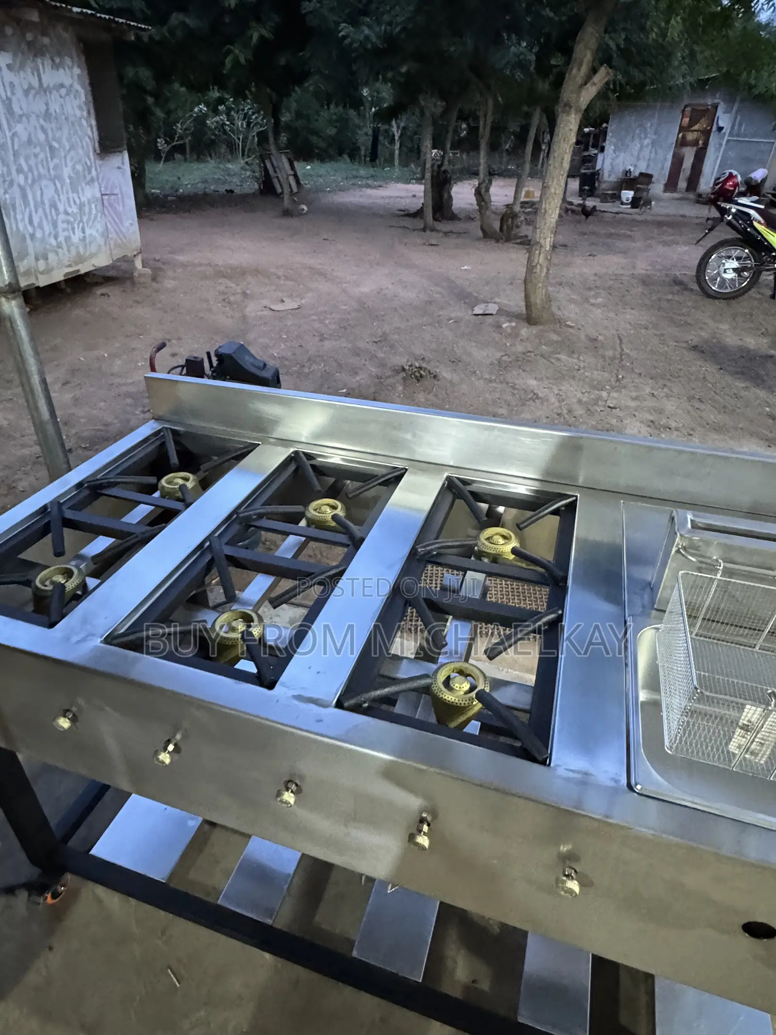 Stainless 6 in 1 Burner With Deep Fryer