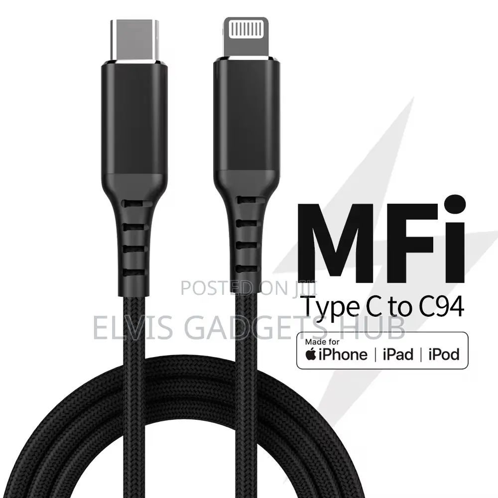 Pd3ow Mfi Certified Fast Charger Usb-C to Lightning Fast Cable