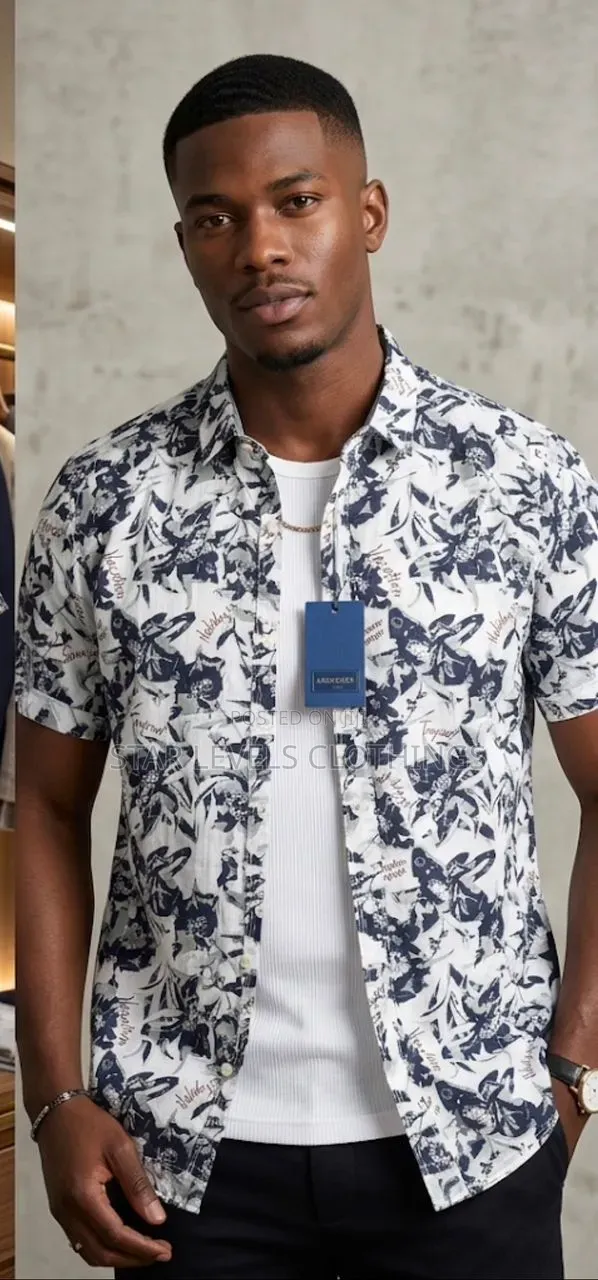 Men's Solid Button Up Short Sleeves Shirts Available From M to 4xl