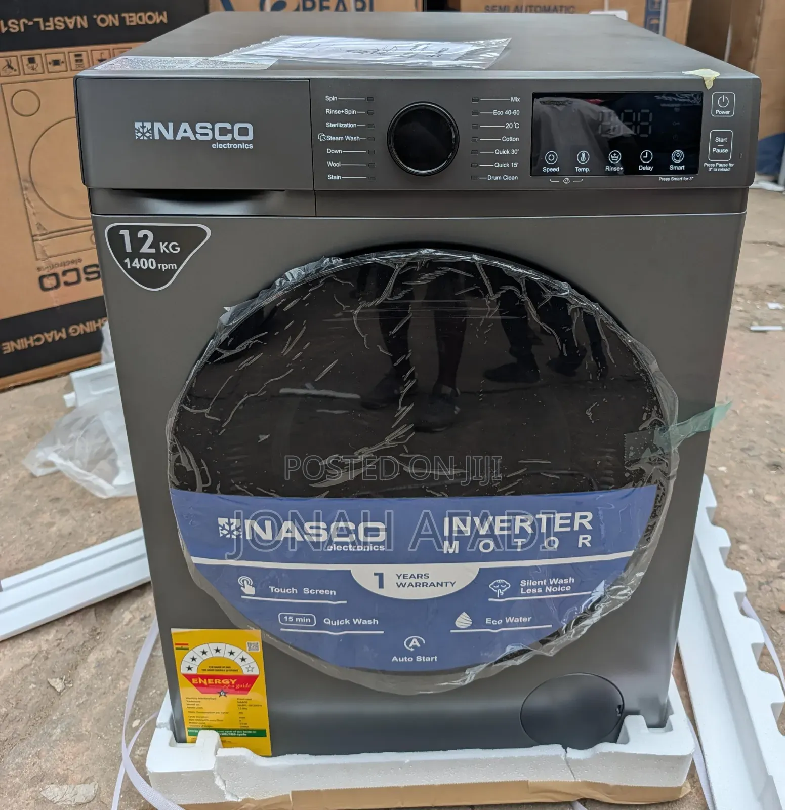 Nasco 12kg Front Load Washing Machine (Nasfl-Js12kg-S)