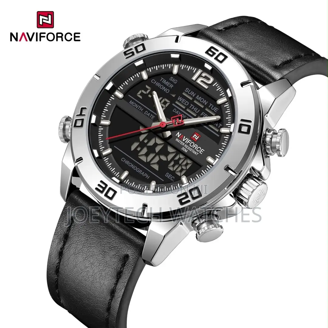 Hybrid Naviforce Leather Watch