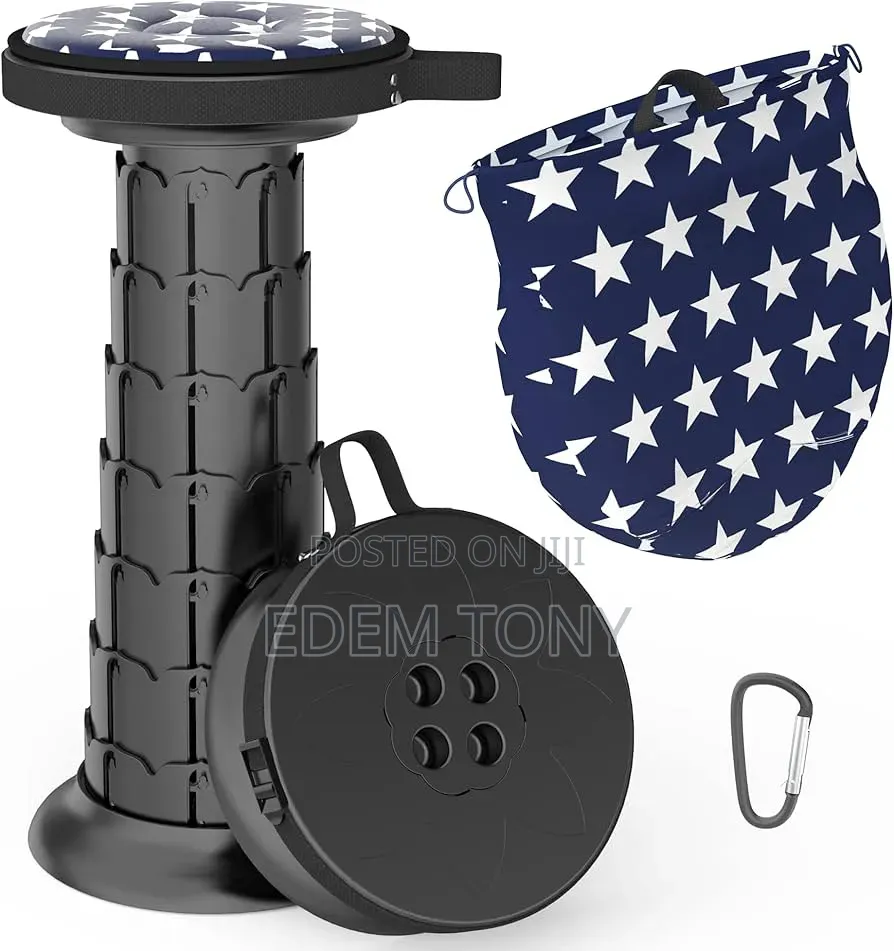 20.4“Portable Telescopic Stool With Cushion, Collapsible Stool