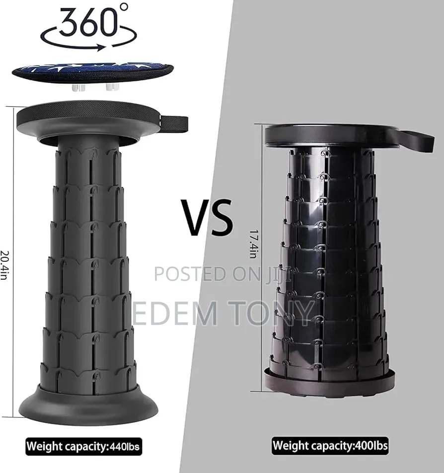 20.4“Portable Telescopic Stool With Cushion, Collapsible Stool