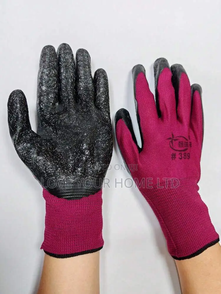 12 Pairs Latex Coated Safety Work Gloves For General Purpose