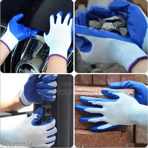 Pack Of 12 Pairs Nitrile Coated Work Safety Gloves