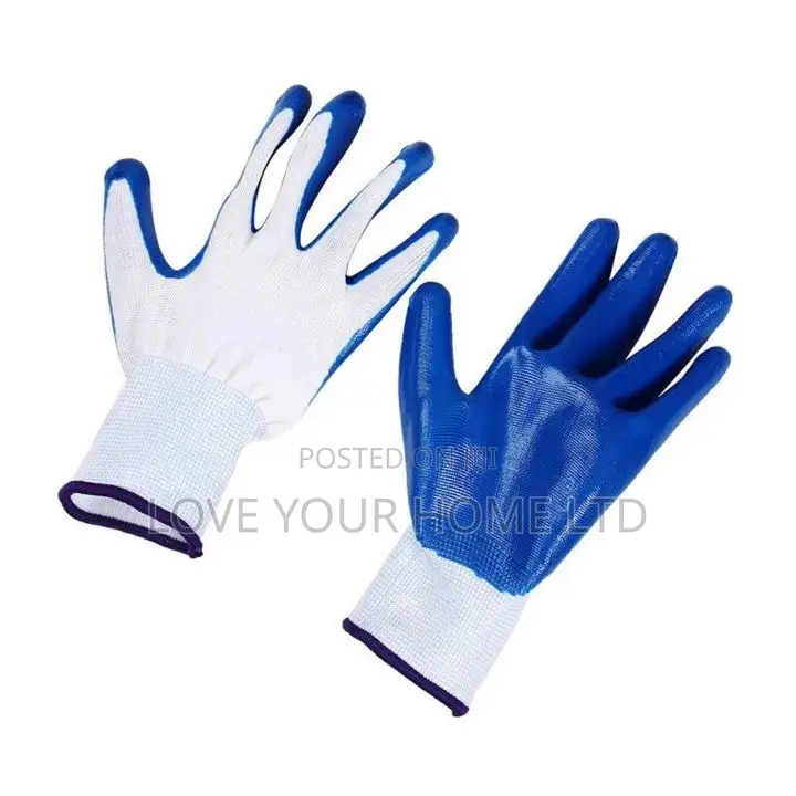 Pack Of 12 Pairs Nitrile Coated Work Safety Gloves