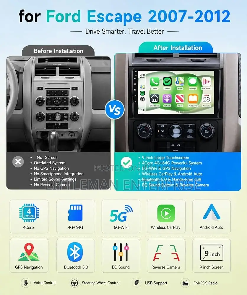 Ford Escape 2007-2012 Android Player