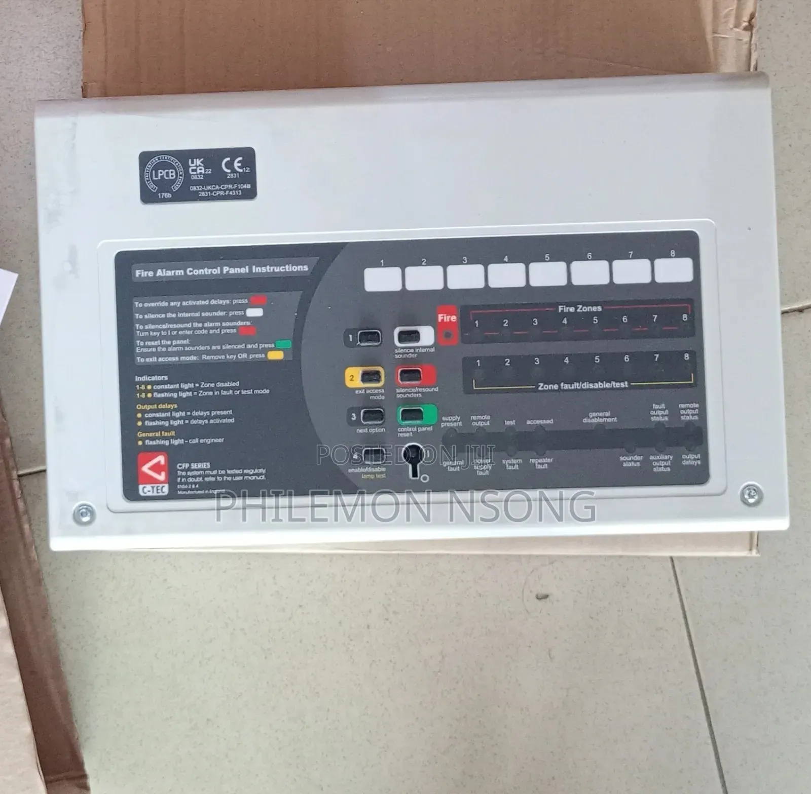 2 Zone Chloride Uk Conventional Fire Alarm Control Panel.