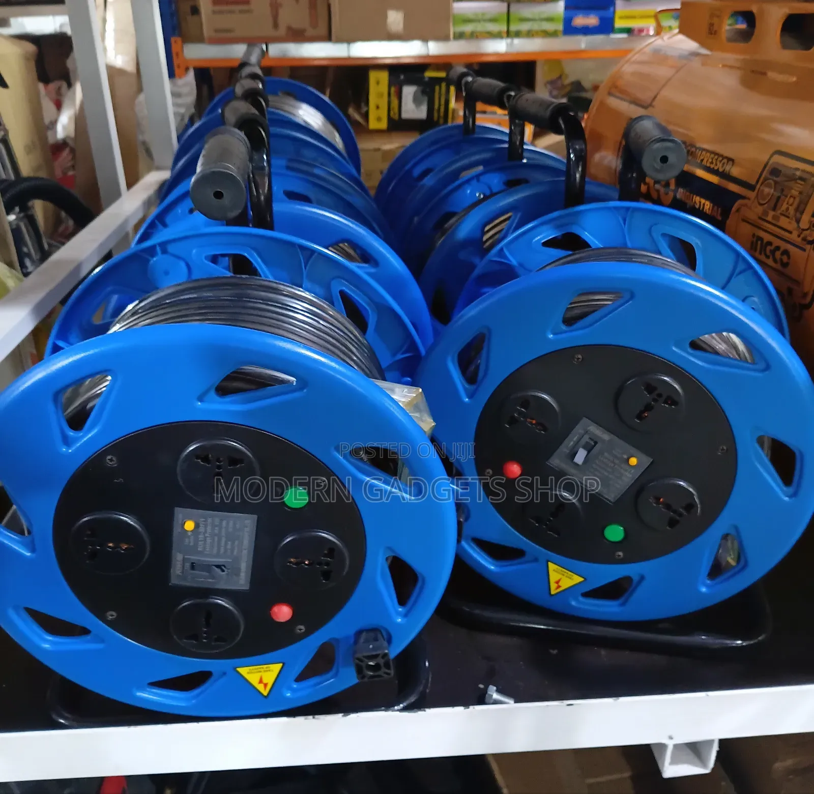 Heavy-Duty Extension Cable Reel With 4 Universal Sockets