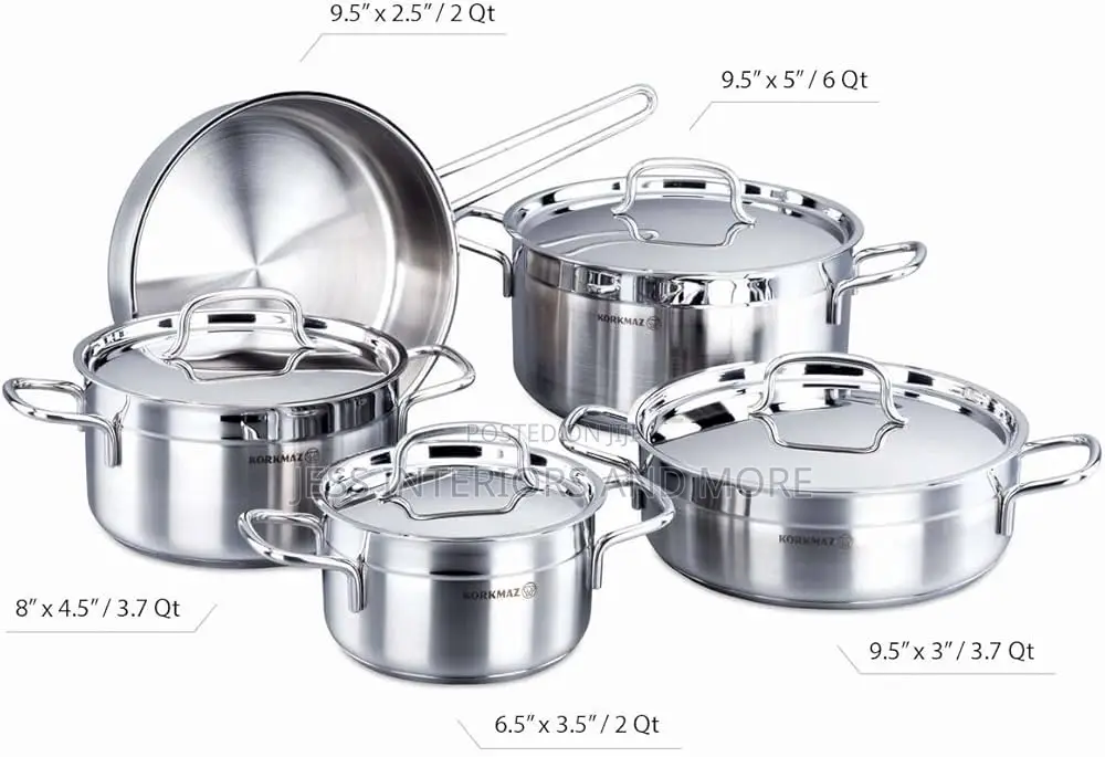Stainless Steel 9 -Piece Cookware Set(Korkmaz Alfa)