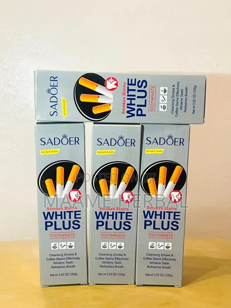 White Plus Toothpaste for Teeth Whitening(Smokers Stain Remover)