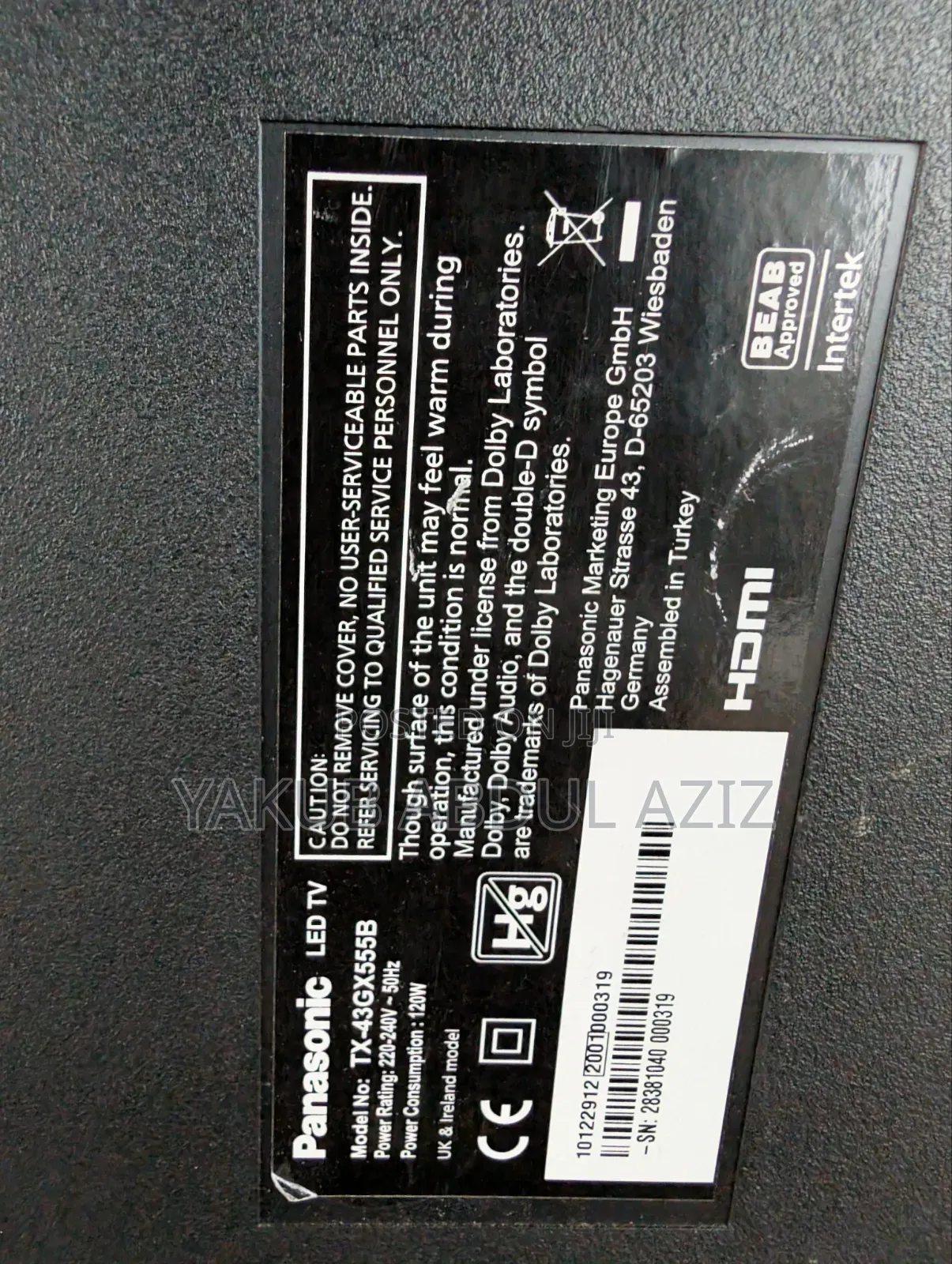 Panasonic 43 Inches Smart Digital TV