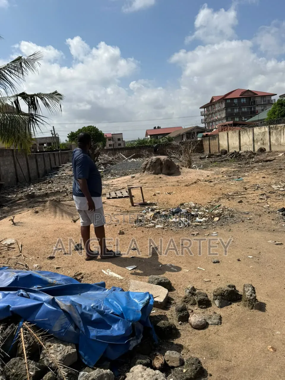 Walled and Gated Two Plots for Sale at Community 18 Spintex