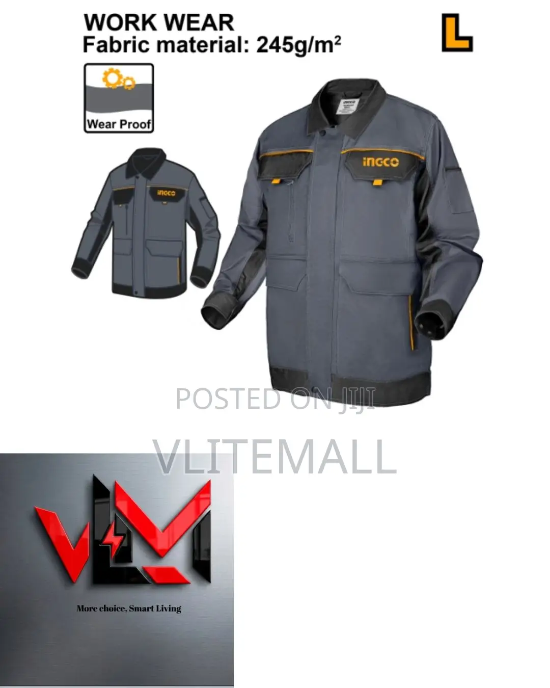 Ingco Work Jacket Wucj8011.L Size: L