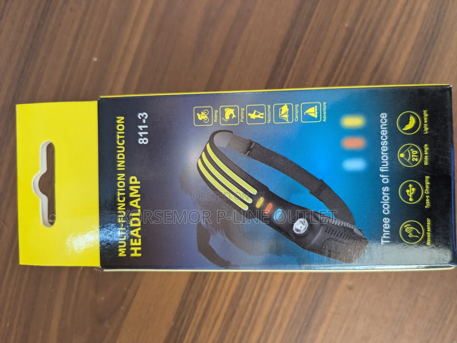 Led Flashlight Sensor Headlight Usb Rechargeable Headlamp