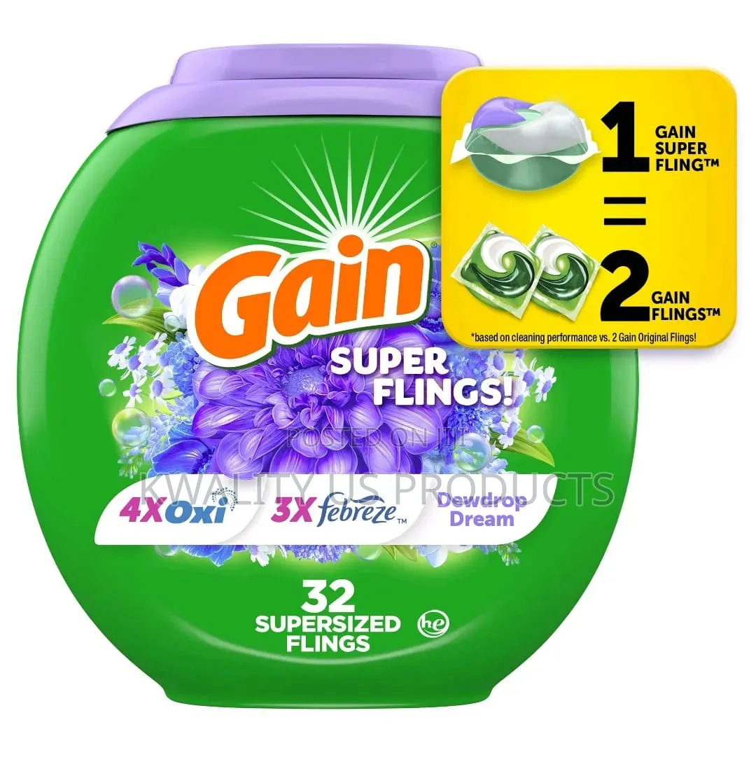 Gain Relaxed Super-Sized Flings Laundry Detergent - 32 Pacs - 1.28 Kg