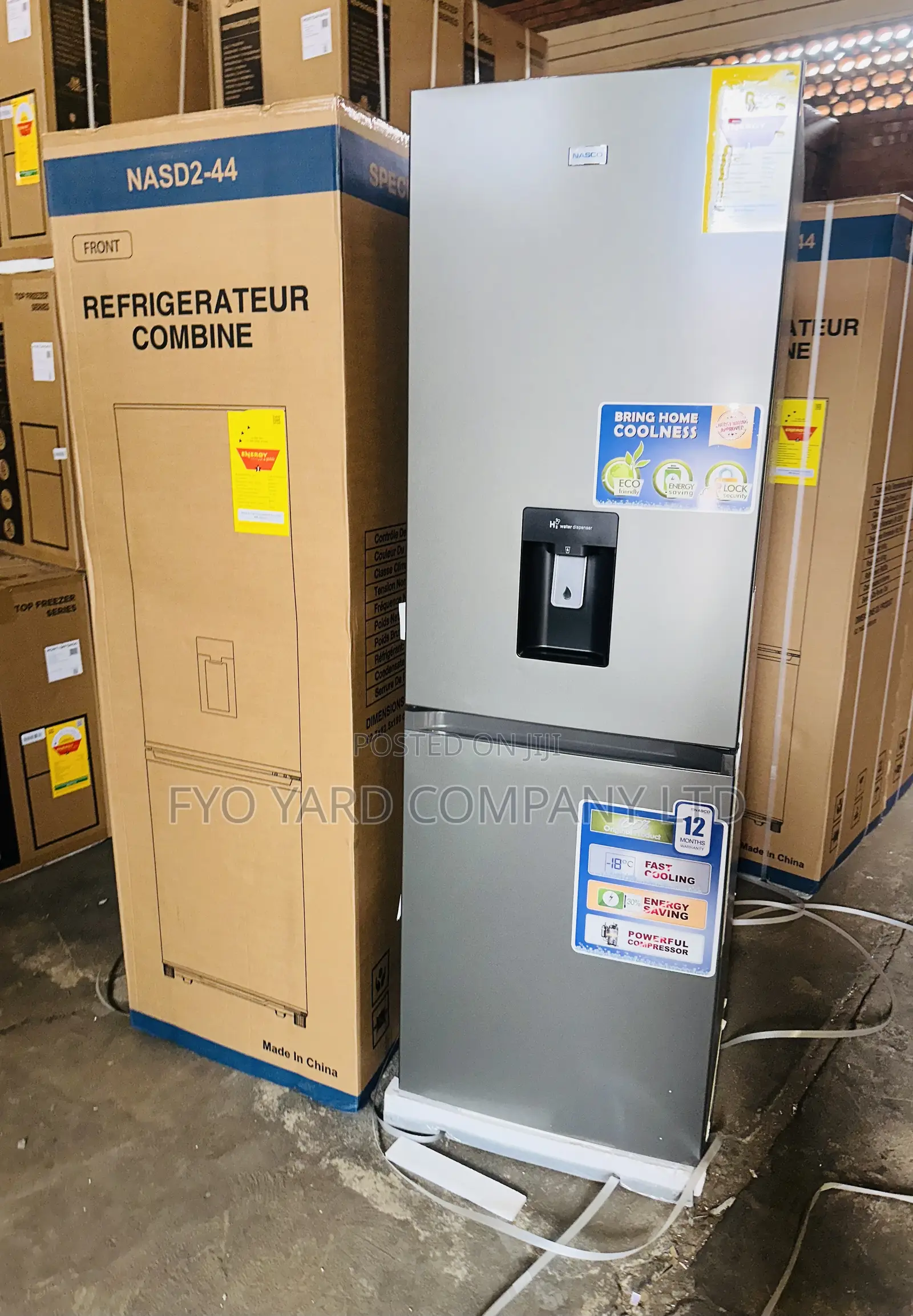 Modern Design Nasco Bottom Freezer 2 Doors 287l Fridge + Dispenser
