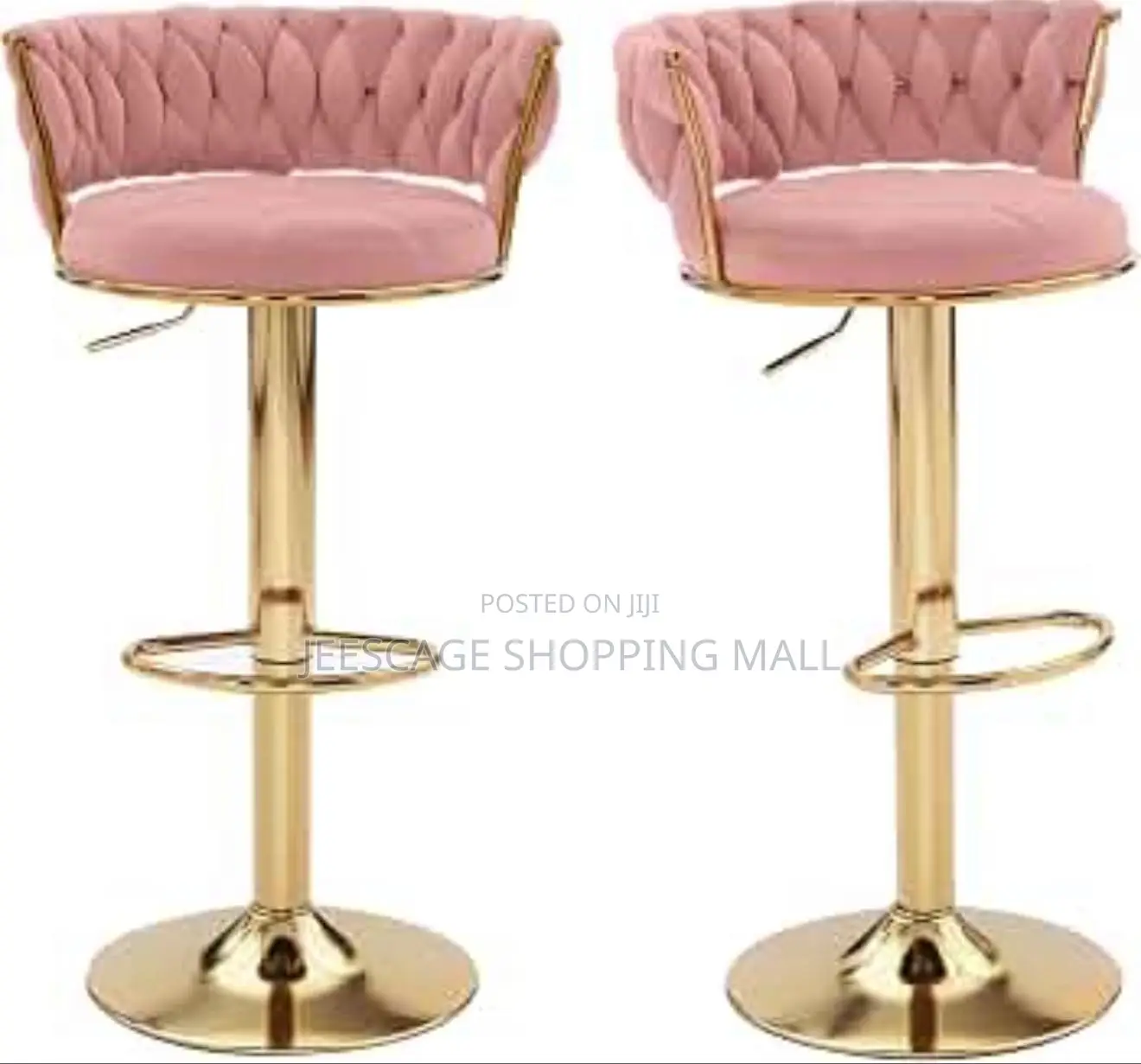 Modern Velvet Adjustable Swivel Bar Stool With Channel Tufted Back