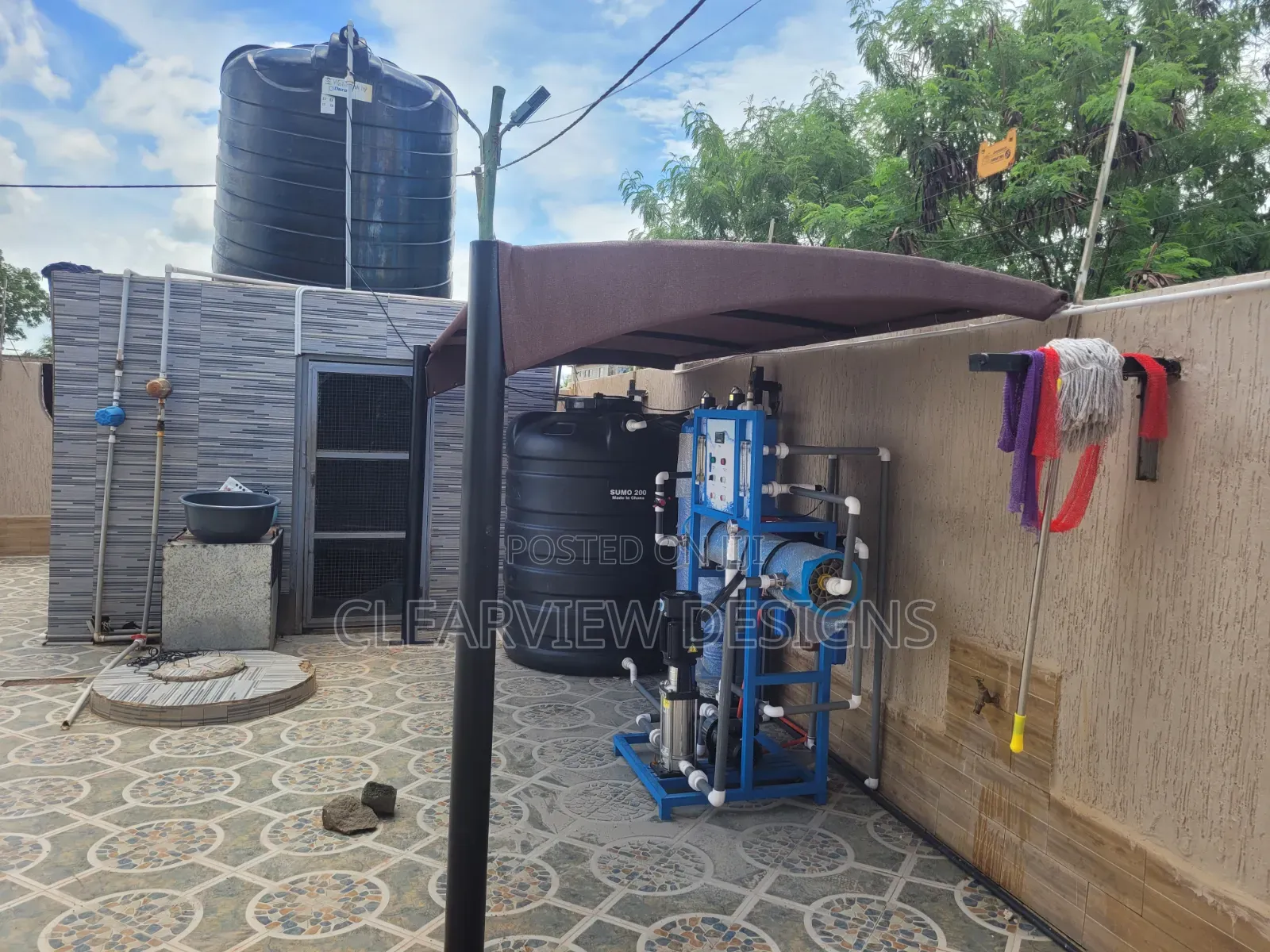 Custom Steel Shade for Water Tank Water Pump Installation