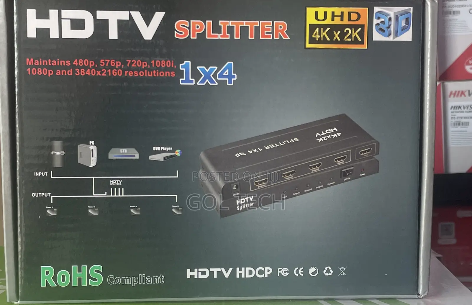 Rohs Compliant HDTV Splitter Uhd 3d
