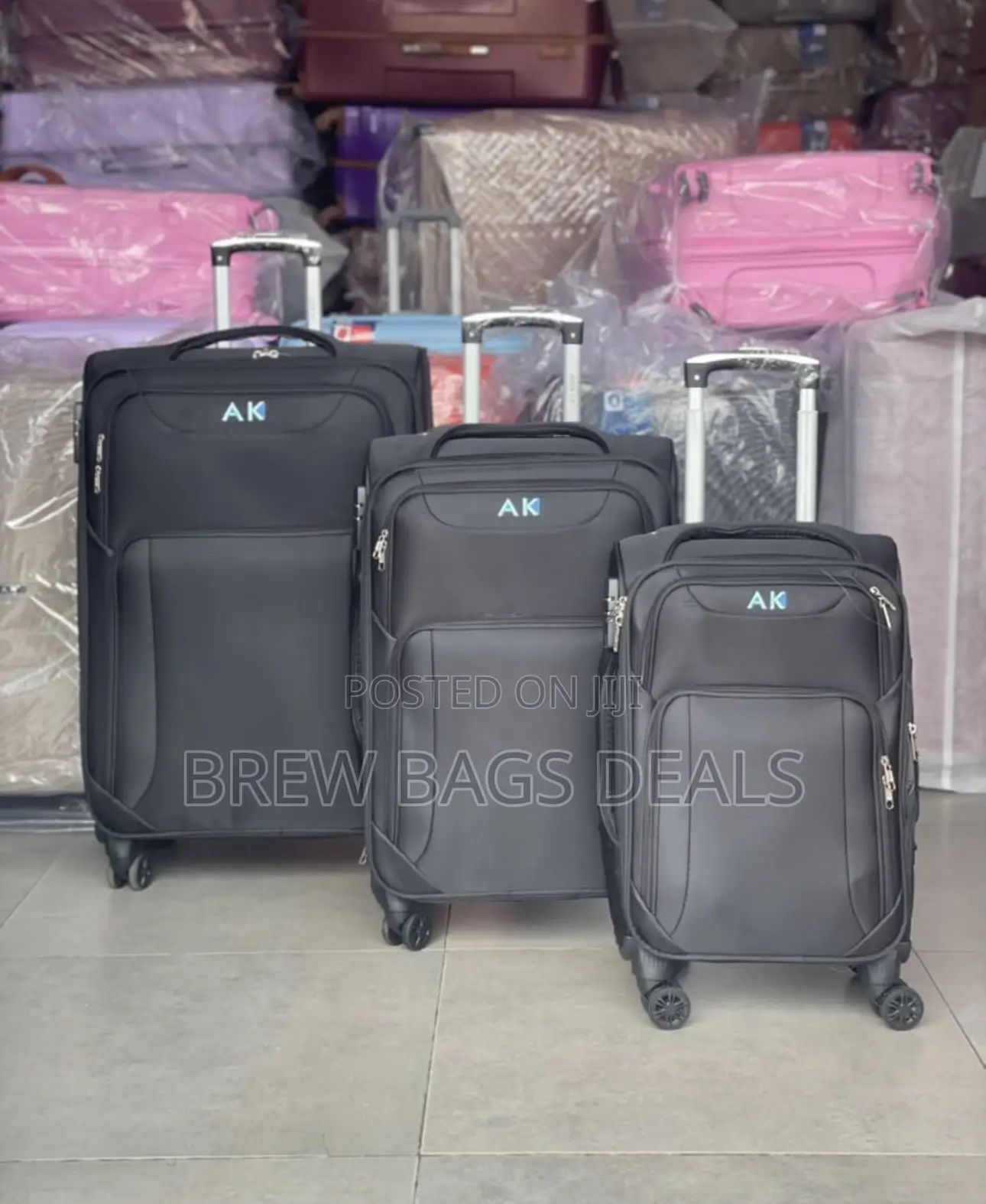 Premium Quality 3set Ak Thick Fabric Texture Traveling Bag.