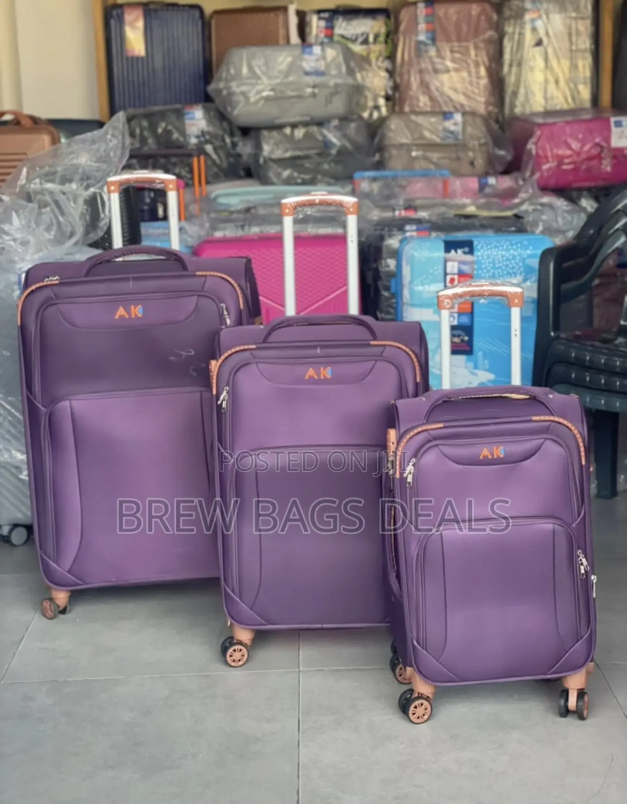 Premium Quality 3set Ak Thick Fabric Texture Traveling Bag.