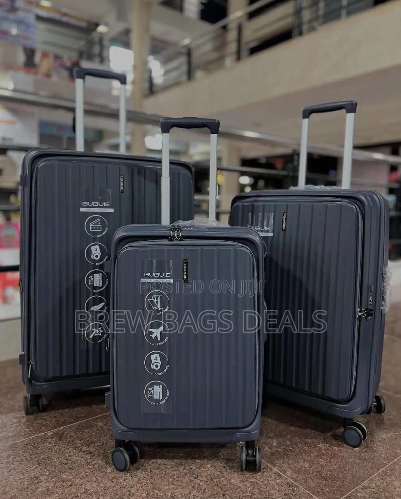 Premium Quality 3set Bubule Zip Expansion Front Zip Traveling Bag.