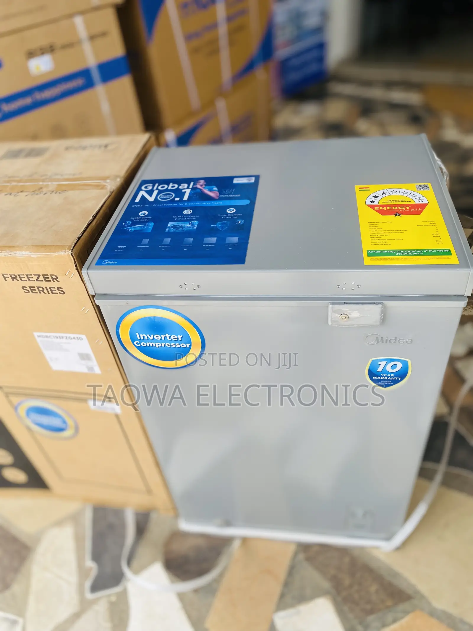 Midea Lasting 100-Liters Silver Color Chest Freezer