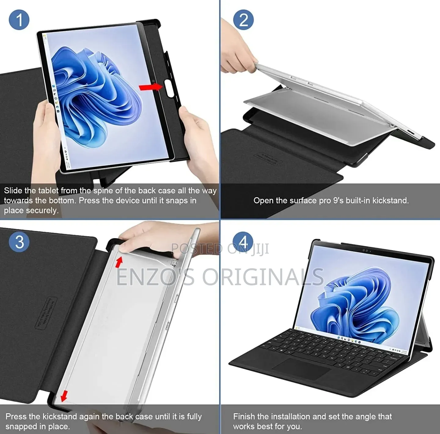 Microsoft Surface Pro 9 to Pro 11 Leather Case Full Protection Case