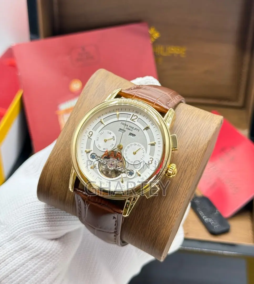 Patek Philippe Engine Watch, Quality Leather Dress Men’S Watch