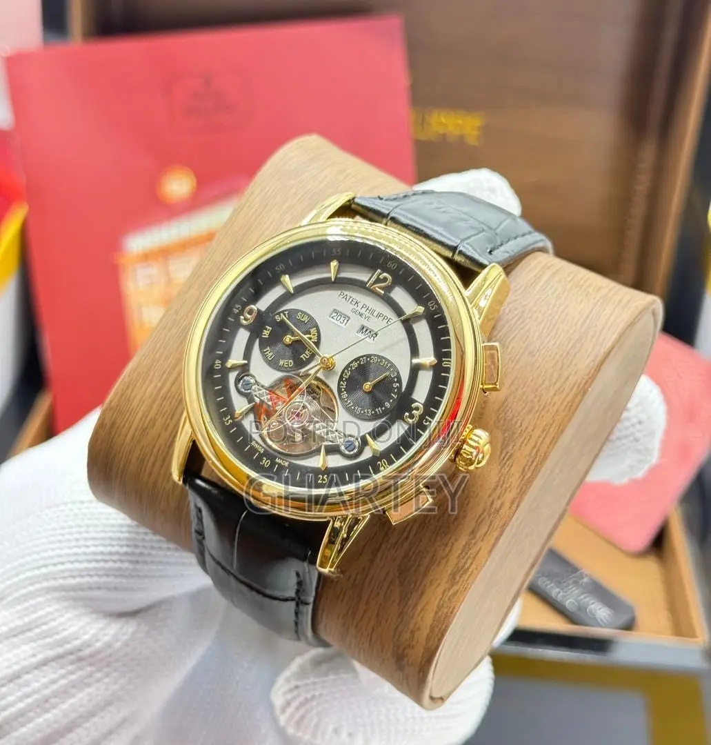 Patek Philippe Engine Watch, Quality Leather Dress Men’S Watch