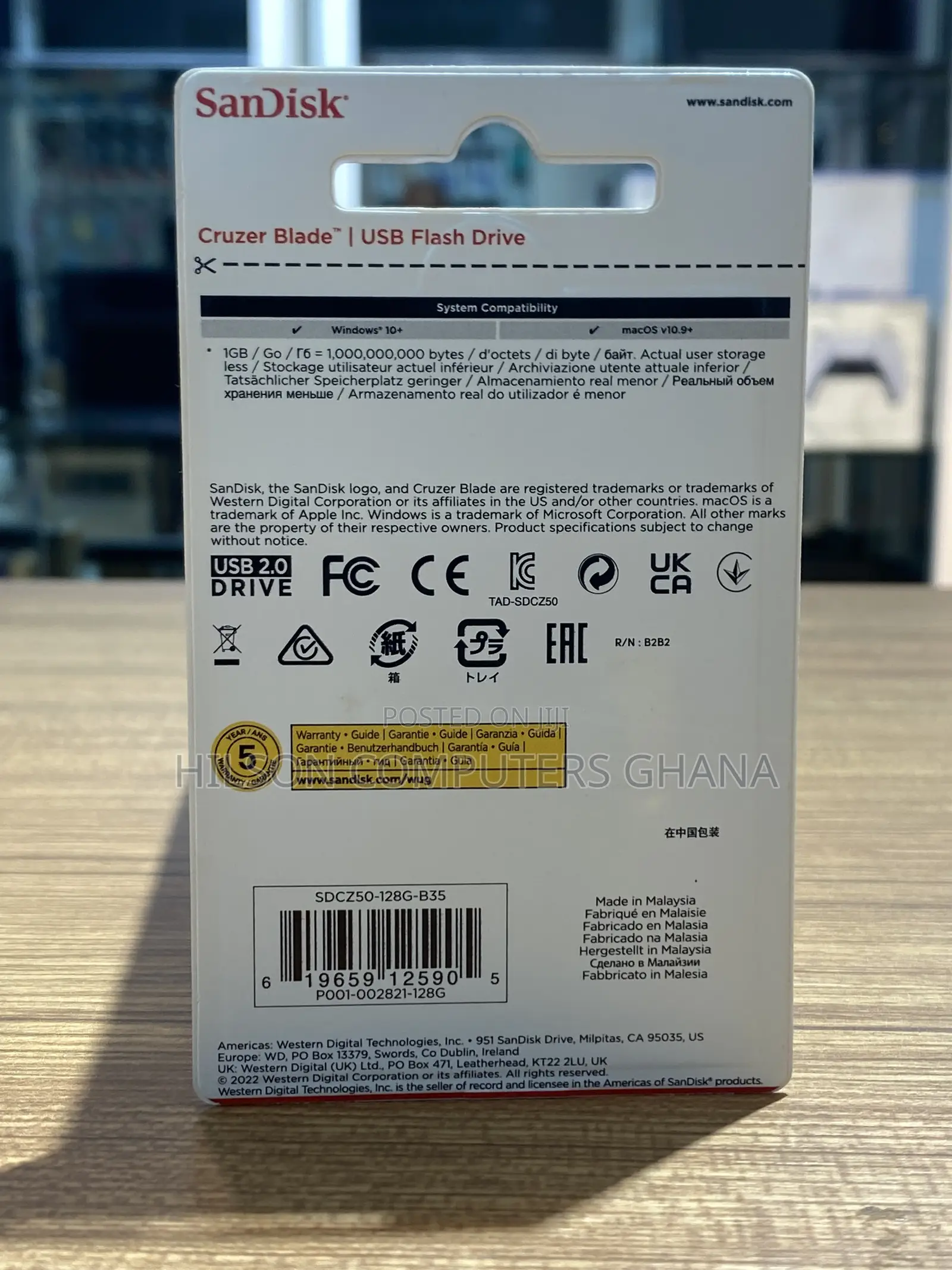 Sandisk Cruzer Blade 2.0 Flashdrive 128gb