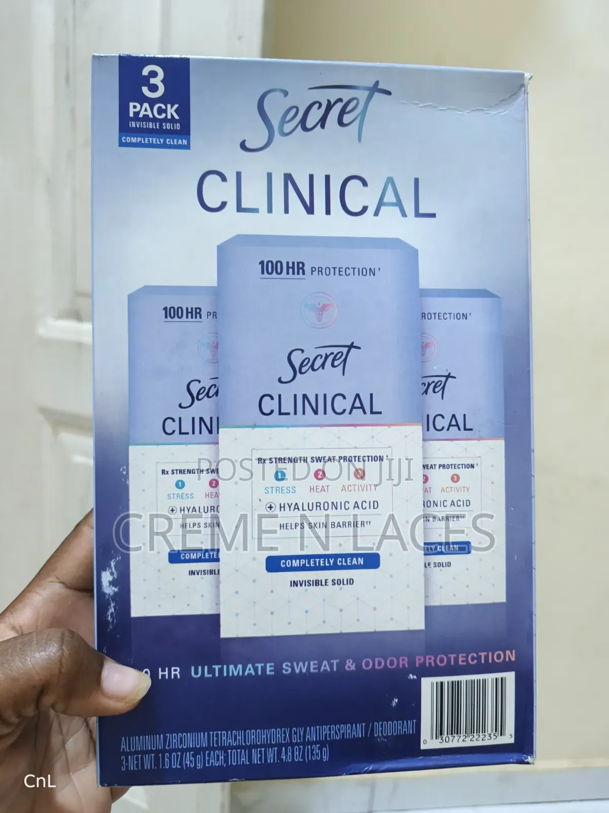 Secret Clinical Invisible Solid Deodorant, Completely Clean, (3 Pack)