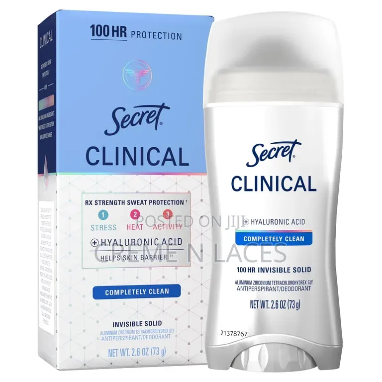 Secret Clinical Invisible Solid Deodorant, Completely Clean, (3 Pack)