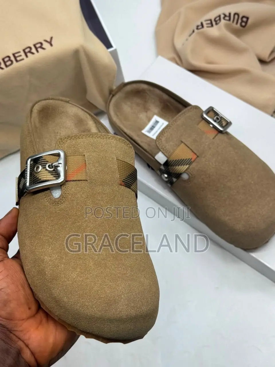 Original Burberry Birkenstock Pure Leather Half Shoe