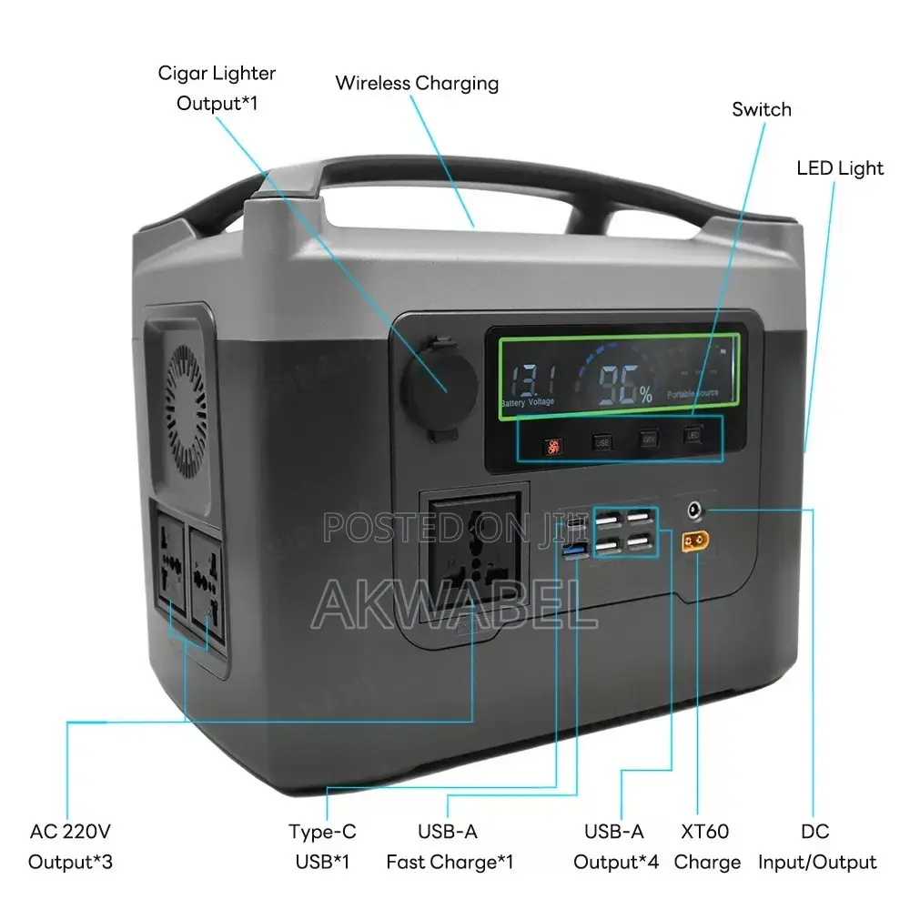 640w Portable Power Station 50ah Lifepo4 Battery Ac/Usb Outlet