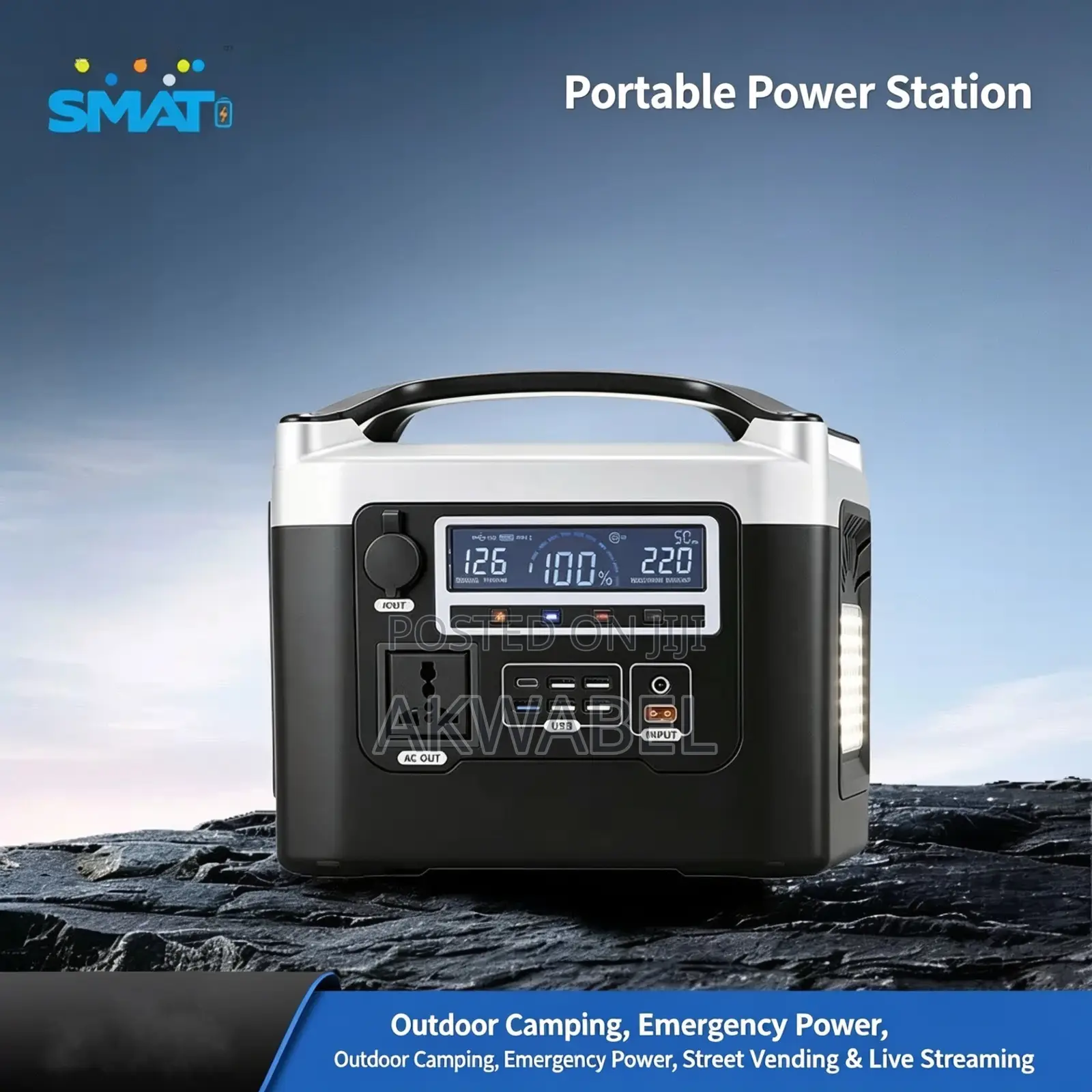 640w Portable Power Station 50ah Lifepo4 Battery Ac/Usb Outlet