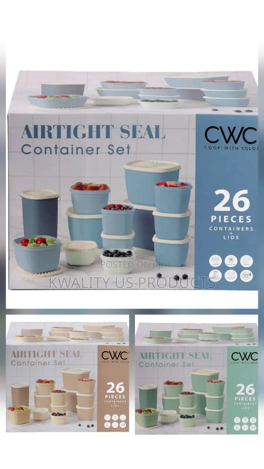 CWC Plastic Food Storage Container Set - 26 Piece