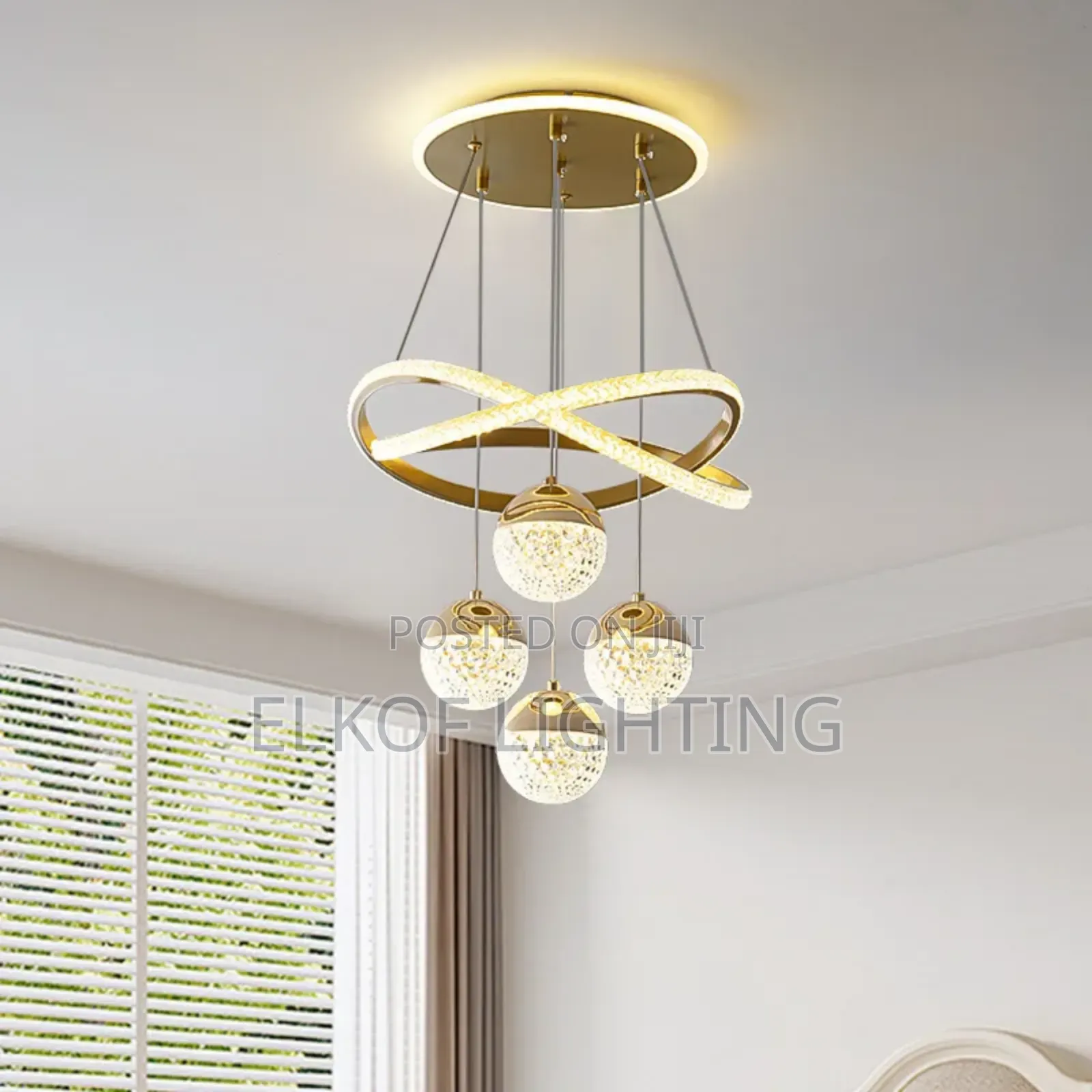 2 Ring Black Pendant Light 55w Nordic Minimalist Art Shade Chandelier