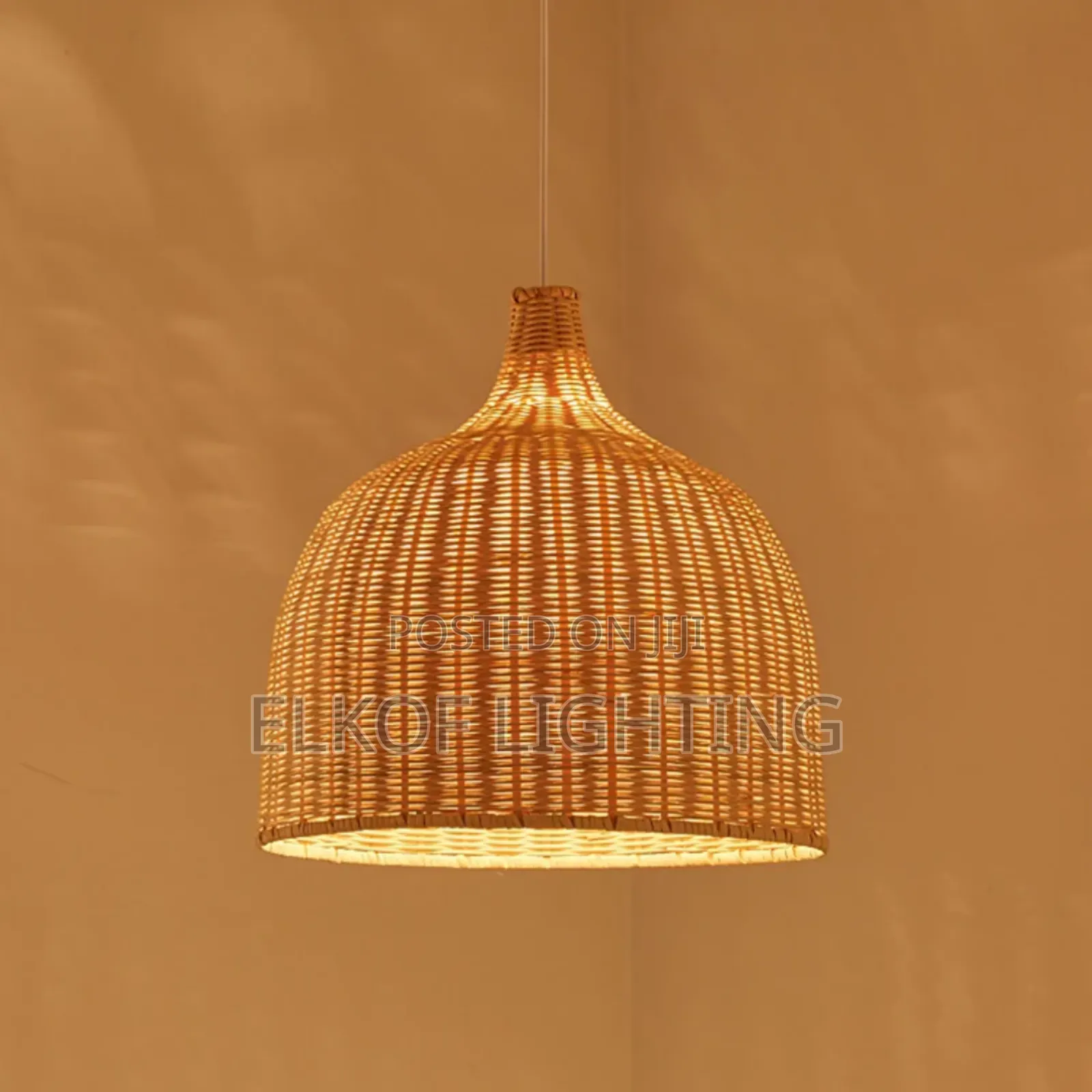 Bamboo Dome Pendant Light Industrial Style Restaurant Bar Chandelier