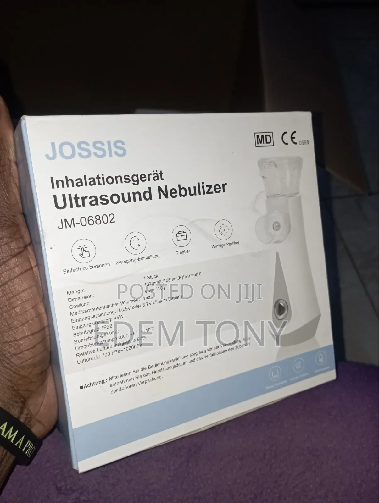 Jossis Jm-06802 Portable Ultrasound Nebulizer